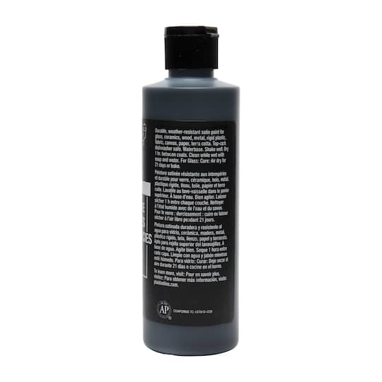 6 Pack: FolkArt® Pure Black Multi-Surface Satin Acrylic Paint, 8oz.